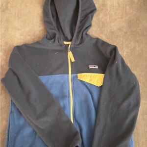 Patagonia Navy and Yellow Fleece Jacket XS